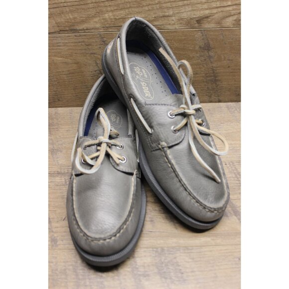 Sperry Authentic Original Boat Shoes Men’s Size 8.5 Gray Leather Nautical Loafer - Picture 1 of 13